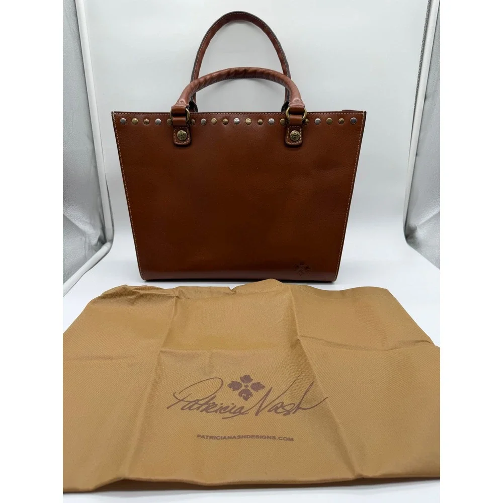 Patricia Nash Zancona Tan Leather Tote Heritage Collection Studded‎ P18001 NEW